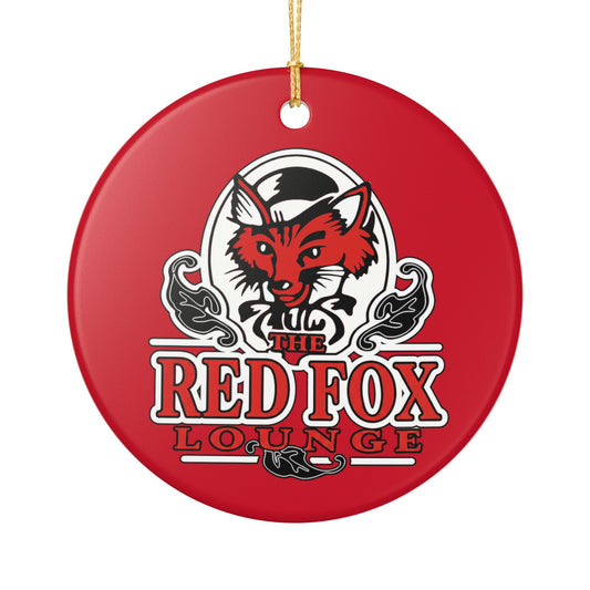 Orlando Classic Red Fox Lounge Ceramic Ornament – Round Holiday Décor