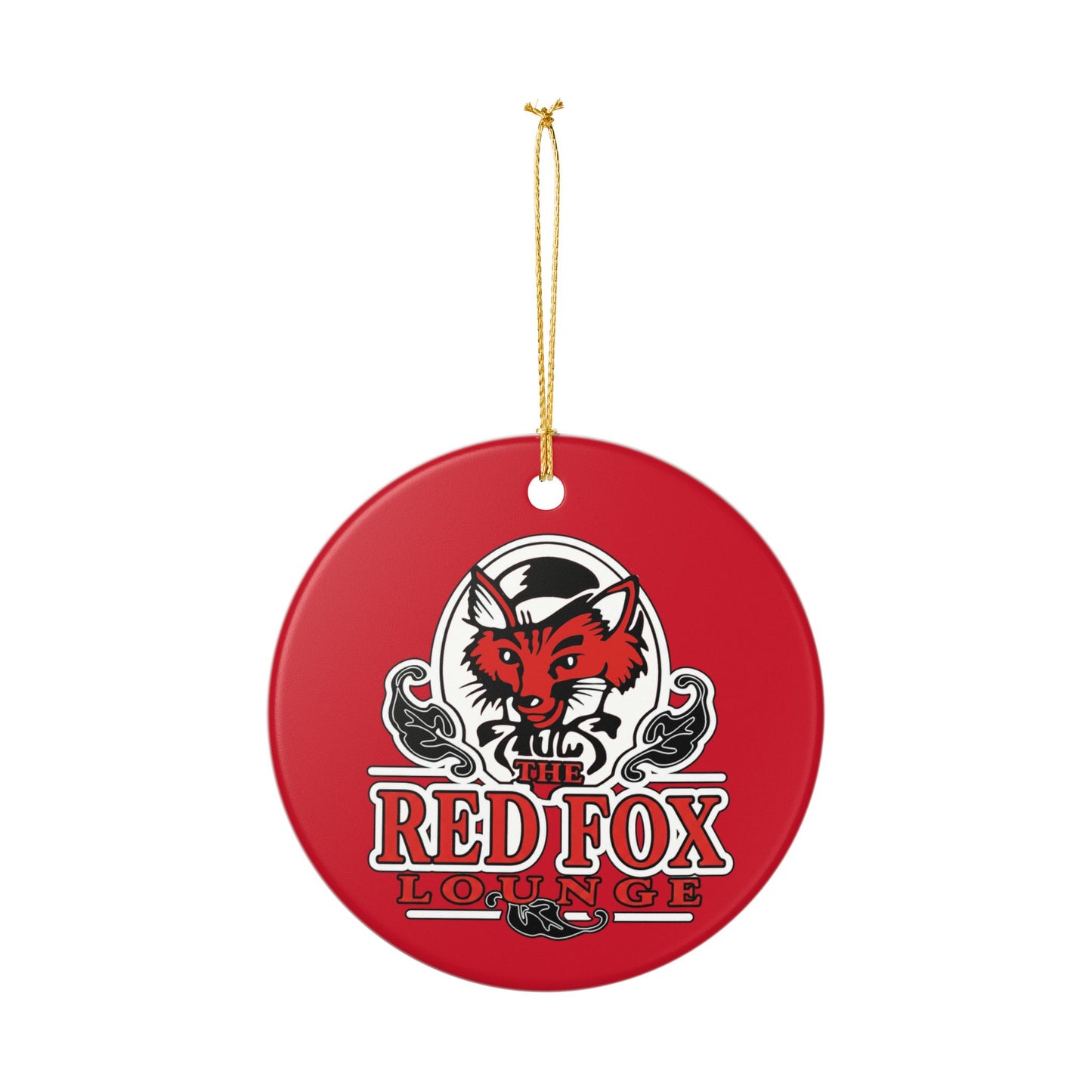 Orlando Classic Red Fox Lounge Ceramic Ornament – Round Holiday Décor