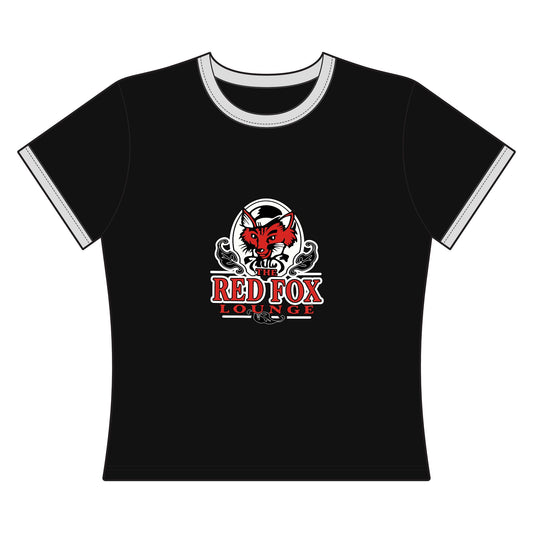 Orlando Classic Red Fox Lounge Women’s Ringer Tee — Retro Logo Crop T-Shirt