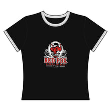 Load image into Gallery viewer, Orlando Classic Red Fox Lounge Women’s Ringer Tee — Retro Logo Crop T-Shirt