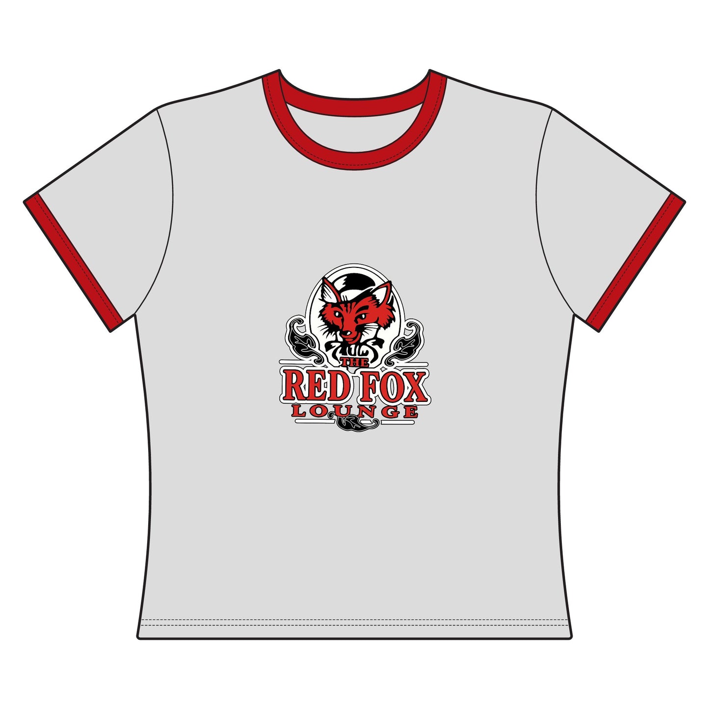 Orlando Classic Red Fox Lounge Women’s Ringer Tee — Retro Logo Crop T-Shirt