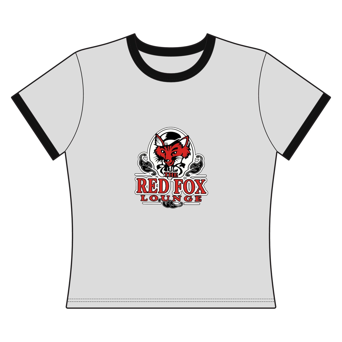 Orlando Classic Red Fox Lounge Women’s Ringer Tee — Retro Logo Crop T-Shirt