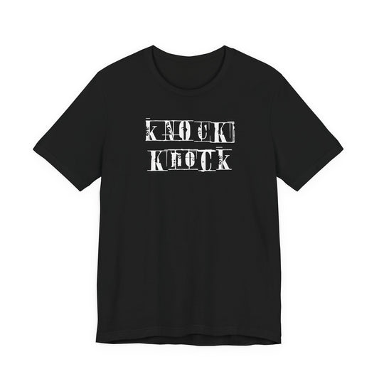 Orlando Classic Knock Knock Vintage Stamped Tee — Funny Minimalist Graphic T-Shirt