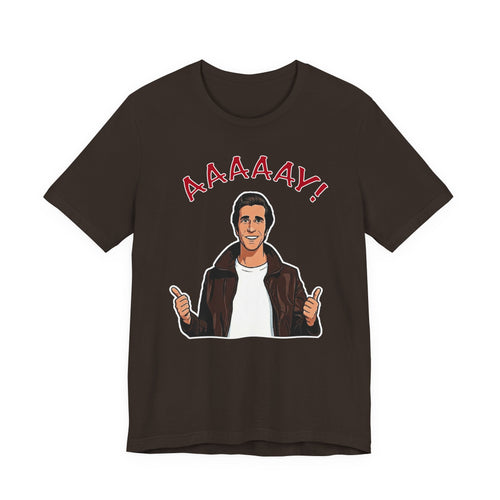 The Fonz Graphic Tee — Happy Days Retro 1970's 'AAAAAY!' Thumbs-Up Fonzie Shirt